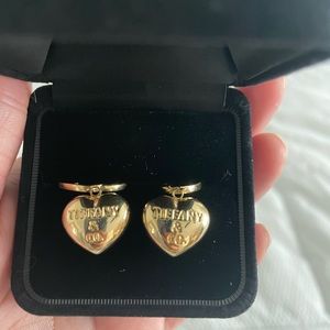 18k saudi gold heart earrings
